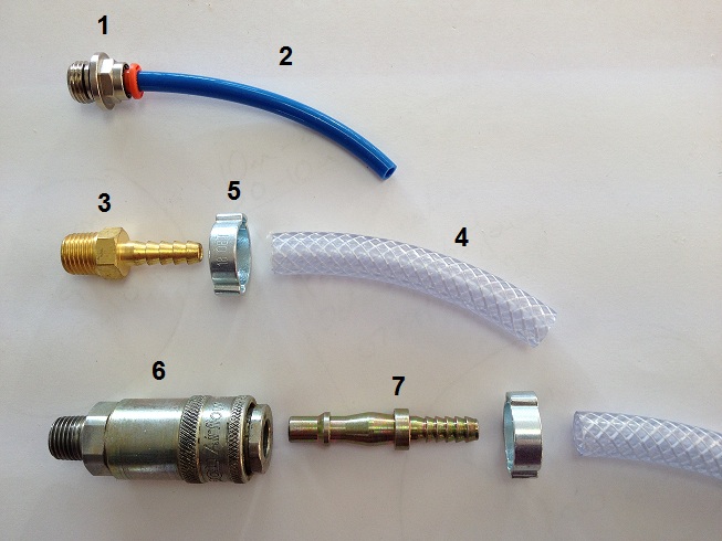 Pneumatic double screw also reduces Hose Fitting