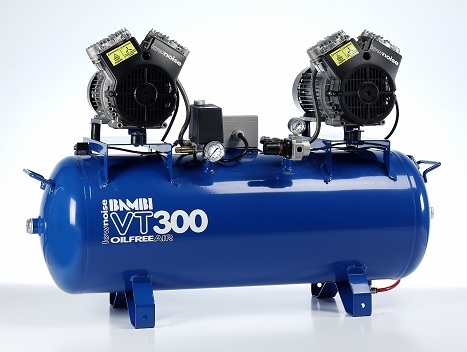 Bambi VT300 Air Compressor - Ultra Quiet - Oil-Free Professional (100 Litres
