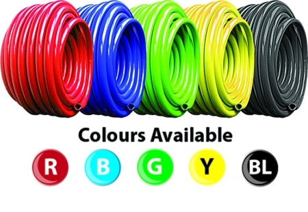 Reinforced PVC Braided Hose - Colours - 30 Mtr