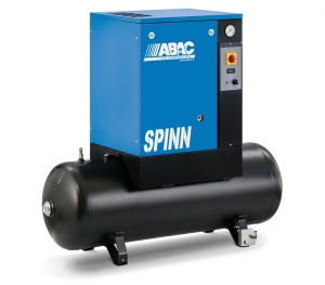 ABAC SPINN 4Kw (18.2 CFM @ 10 Bar) tank mounted (200 Litre tank) C43 screw air compressors (415 Volt)